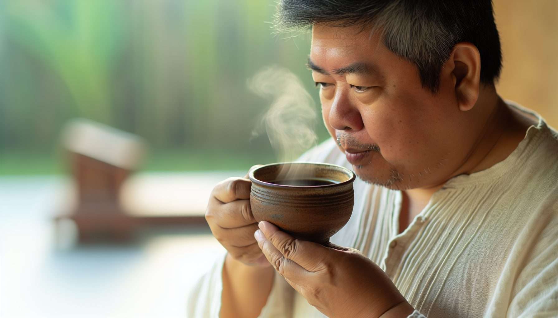 A person savoring a freshly brewed cup of the best Peruvian coffee