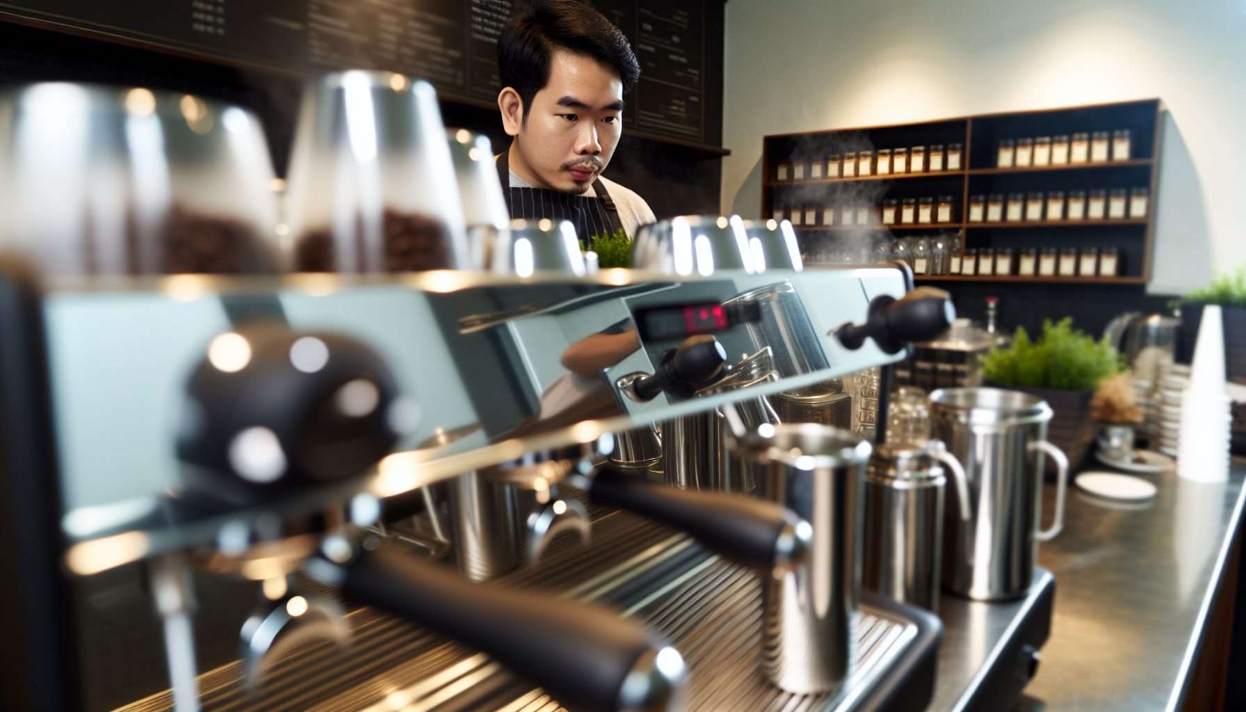 A barista brewing a perfect cup of Brazilian coffee