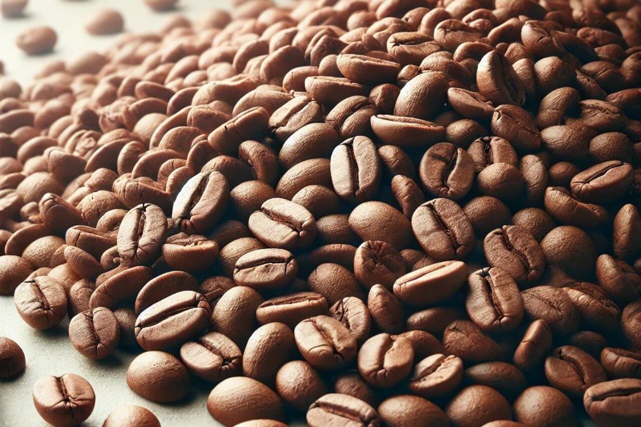 a pile of coffee beans